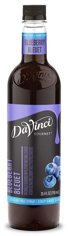 Front package of Da Vinci Sugar Free Syrup, Blueberry / One Bottle (750ml/25.4 fl oz.)