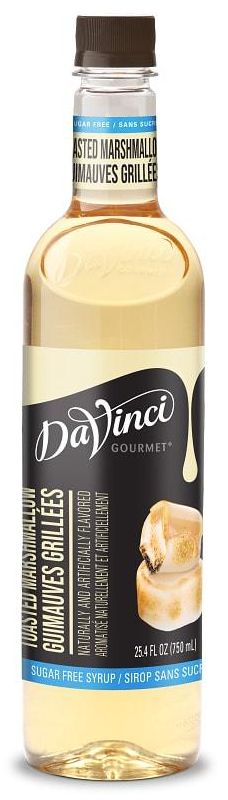 Front package of Da Vinci Sugar Free Syrup, Toasted Marshmallow / One Bottle (750ml/25.4 fl oz.)