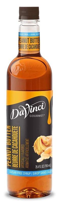 Front package of Da Vinci Sugar Free Syrup, Peanut Butter / One Bottle (750ml/25.4 fl oz.)