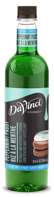 Front package of Da Vinci Sugar Free Syrup, Peppermint Paddy / One Bottle (750ml/25.4 fl oz.)
