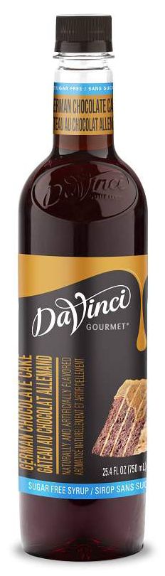 Front package of Da Vinci Sugar Free Syrup, German Chocolate Cake / One Bottle (750ml/25.4 fl oz.)