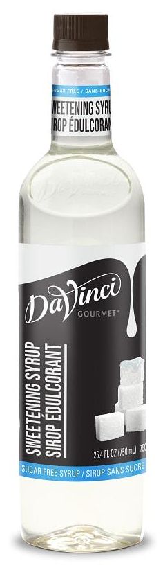Front package of Da Vinci Sugar Free Syrup, Sweetening Syrup / One Bottle (750ml/25.4 fl oz.)