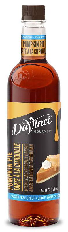 Front package of Da Vinci Sugar Free Syrup, Pumpkin Pie / One Bottle (750ml/25.4 fl oz.)