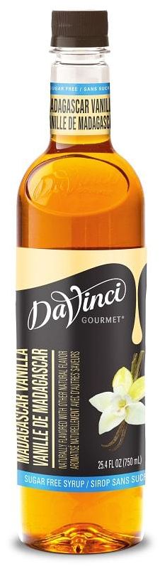 Front package of Da Vinci Sugar Free Syrup, Madagascar Vanilla / One Bottle (750ml/25.4 fl oz.)