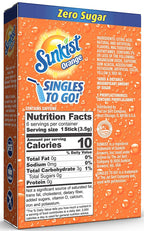 Sunkist Zero Sugar Singles-to-Go - Orange 6 sticks