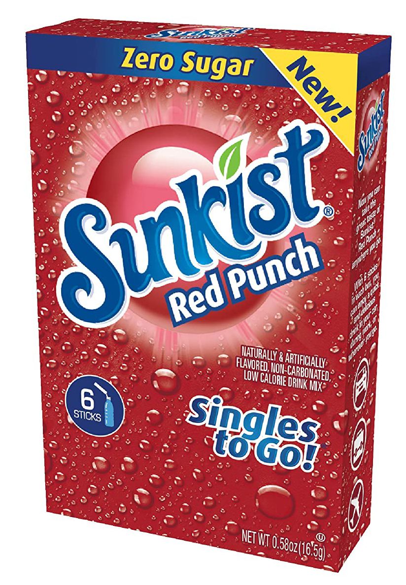 Sunkist Zero Sugar Singles-to-Go - Red Punch 6 sticks