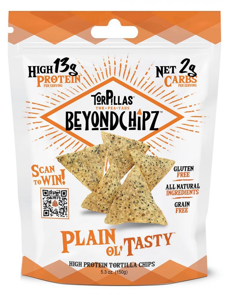 BeyondChipz Torpillas High Protein Tortilla Chips - Plain Ol' Tasty, One Bag