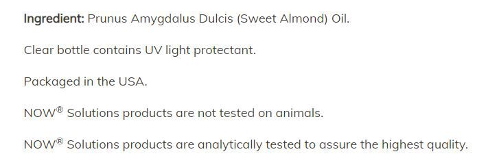 NOW Almond Oil 16 fl oz.