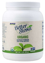 NOW Better Stevia Extract Powder, Organic - 1 lb. (454 g)