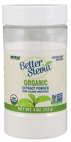 NOW Better Stevia Extract Powder, Organic - 4 oz. (113 g)