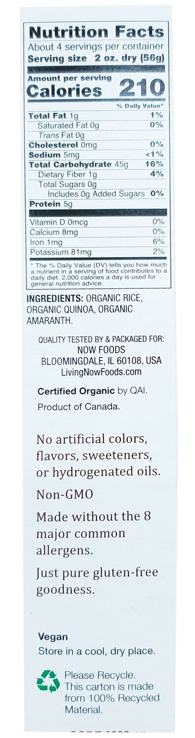 NOW Quinoa Pasta - 8 oz, Penne, Organic
