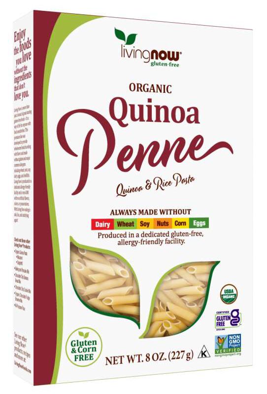 NOW Quinoa Pasta - 8 oz, Penne, Organic