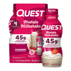 Quest Nutrition 45g Protein Milkshake, 14 fl oz (4 pack) in Strawberry, product image 4.