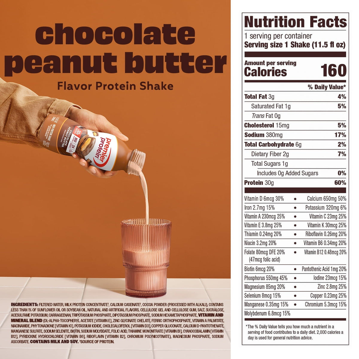 Premier Protein 30g Protein Shake - Chocolate Peanut Butter, 11.5 fl oz 12 pack