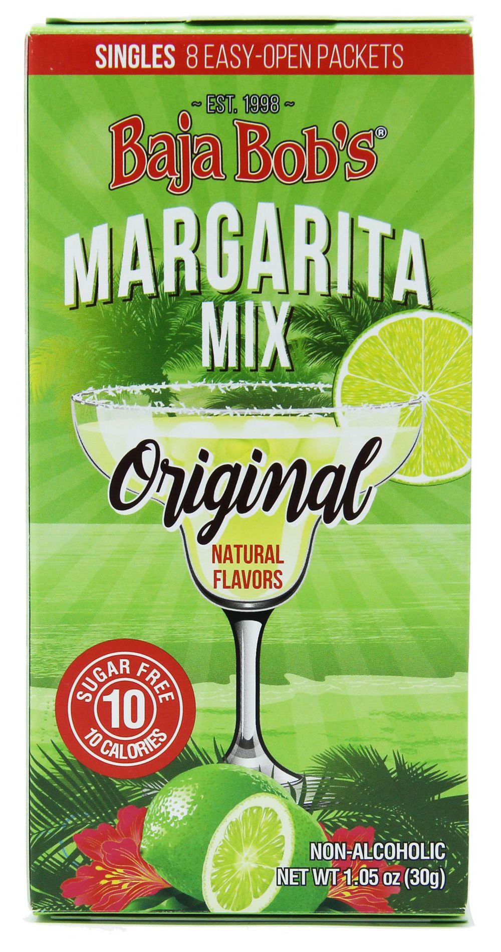 Baja Bob's Sugar-Free Original Margarita Singles - One Pack (8 Packets)