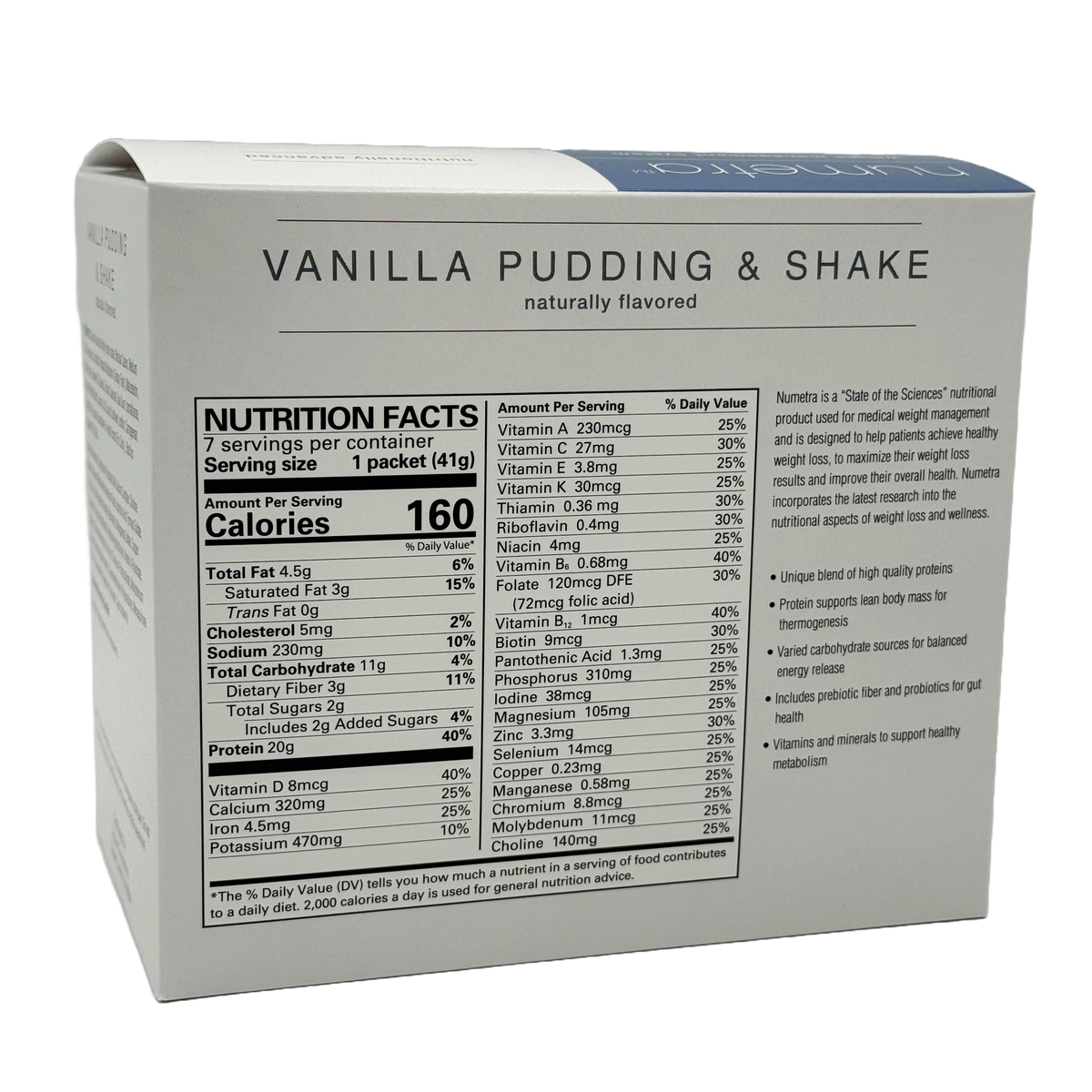 Numetra 20g Protein Pudding & Shakes - Vanilla