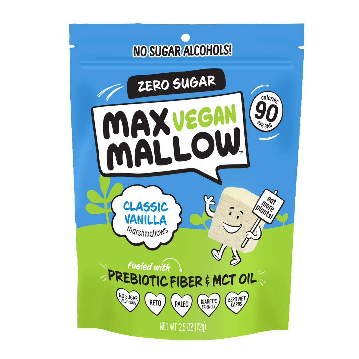 Know Brainer Foods Max Vegan Mallow Sugar Free Marshmallows - Classic Vanilla