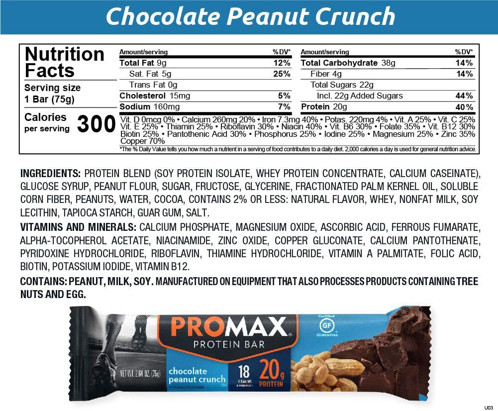 Promax Bars - Chocolate Peanut Crunch 12 bars