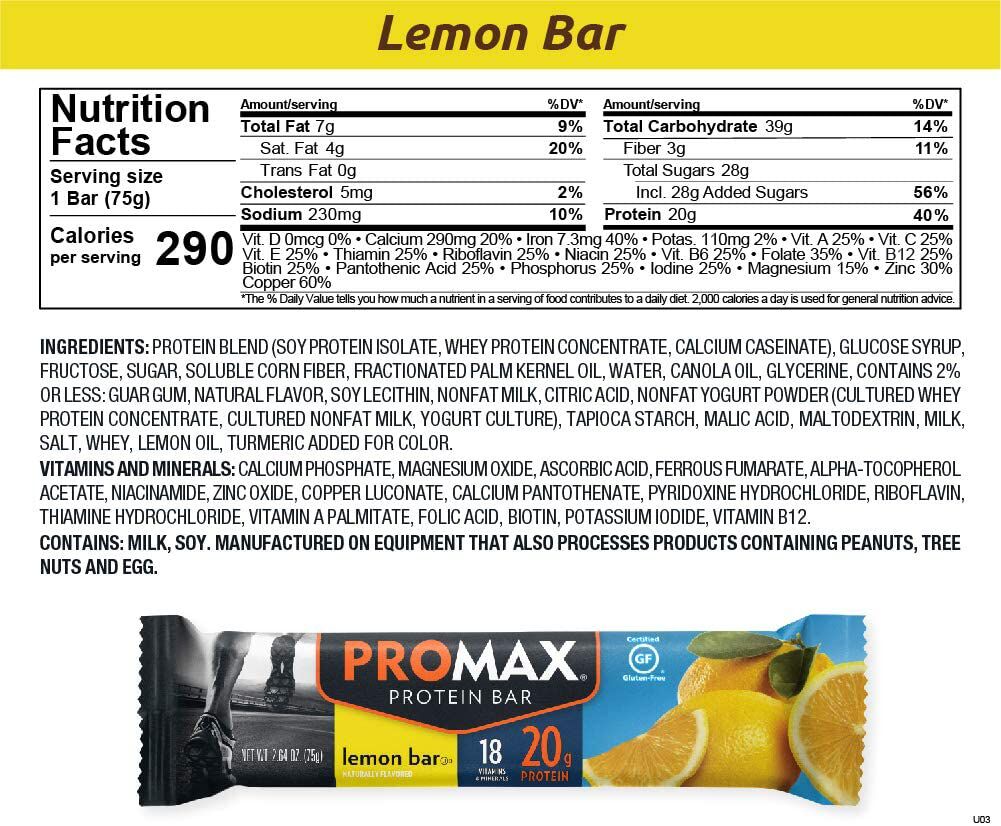Promax Bars - Lemon Bar 12 bars