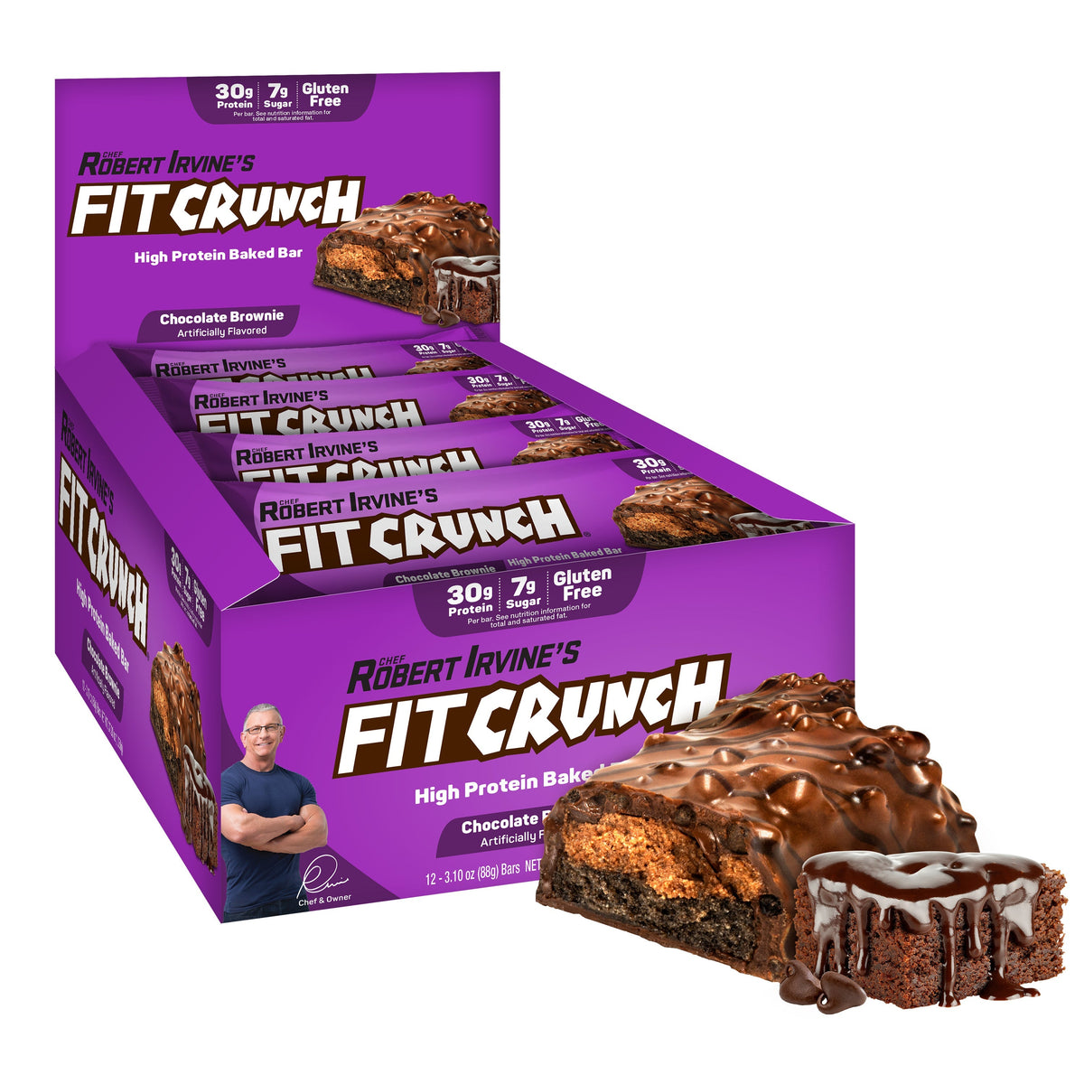 Robert Irvine's Fit Crunch Whey Protein Baked Bar - Chocolate Brownie
