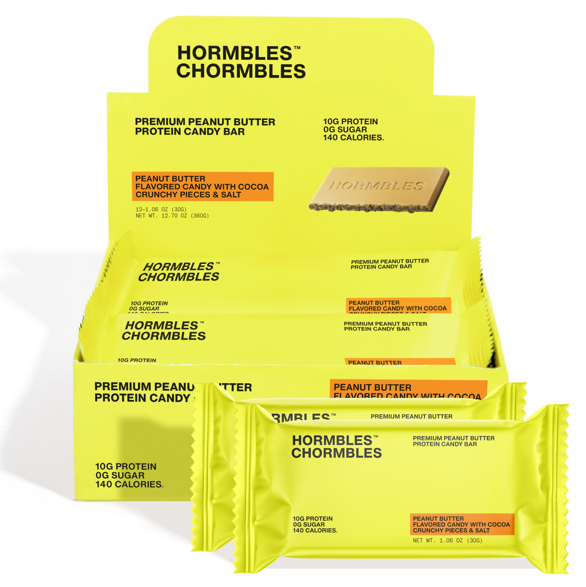 Hormbles Chormbles 10g Protein Bars - Peanut Butter, 12 Bars