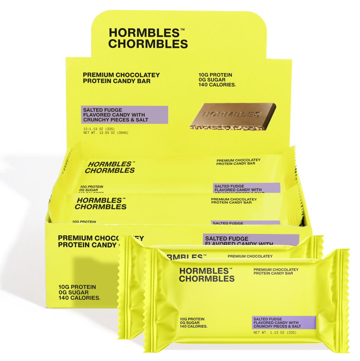 Hormbles Chormbles 10g Protein Bars - Salted Fudge, 12 Bars
