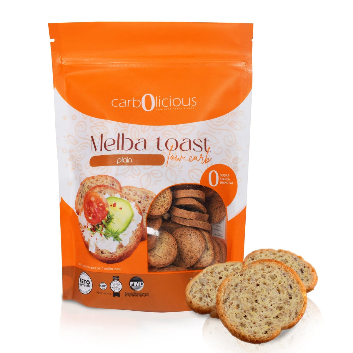 Carbolicious Low Carb Melba Toast - Plain One Bag