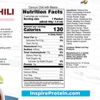 Inspire Cancun Chili Nutrition Facts, ingredients, and wheat and soy allergen statement.