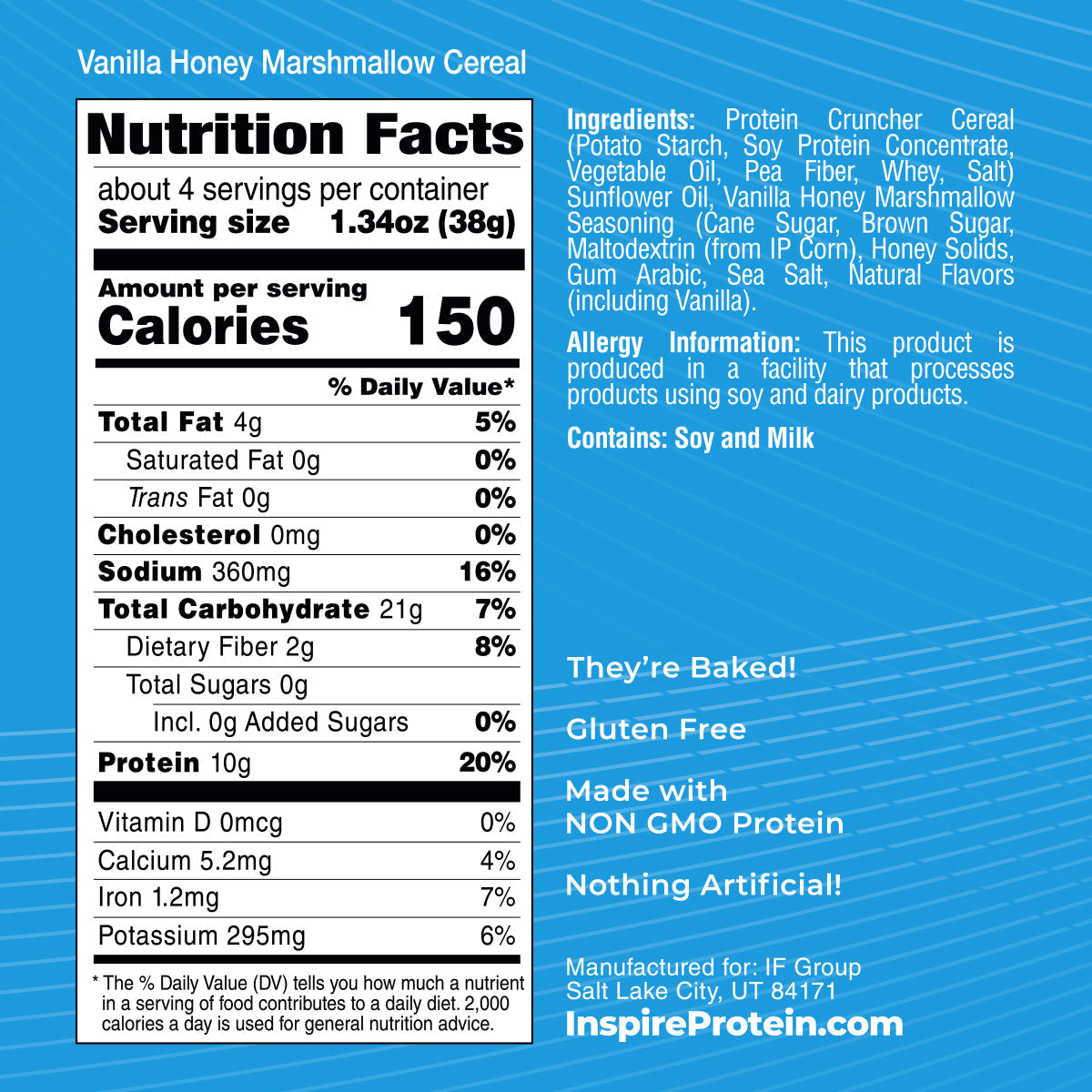 Inspire Protein Cereal Vanilla Honey Marshmallow 4-Pack - High-quality Bars & Snacks at Store