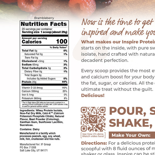 Inspire Brambleberry Protein Powder - 20 Servings