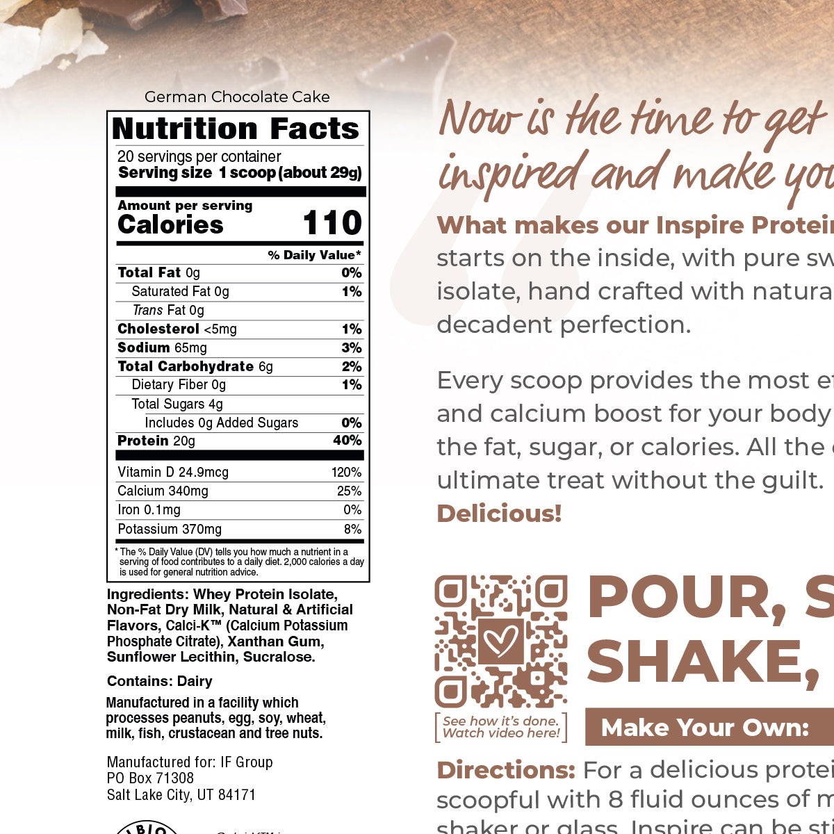 Inspire German Chocolate Cake Protein Powder - High-quality Protein Powder at Store