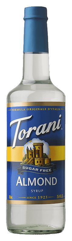 Torani Sugar Free Syrup, Almond / 750 ml (25.4 oz).
