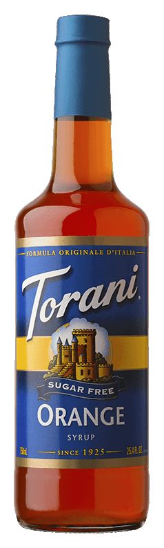 Torani Sugar Free Syrup, Orange / 750 ml (25.4 oz).