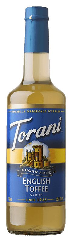 Torani Sugar Free Syrup, English Toffee / 750 ml (25.4 oz).