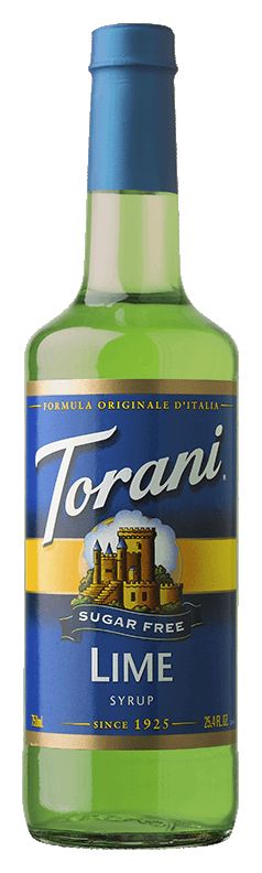 Torani Sugar Free Syrup, Lime / 750 ml (25.4 oz).