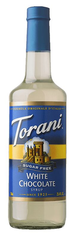Torani Sugar Free Syrup, White Chocolate / 750 ml (25.4 oz).