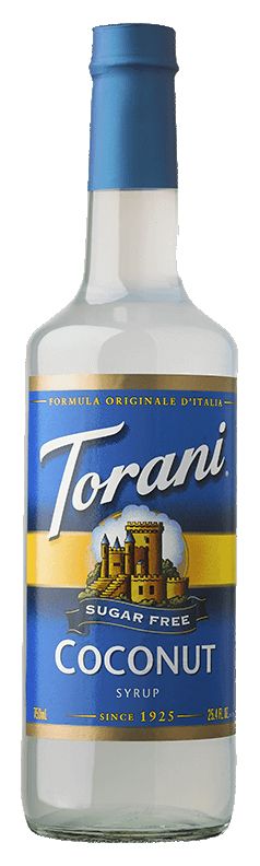 Torani Sugar Free Syrup, Coconut / 750 ml (25.4 oz).