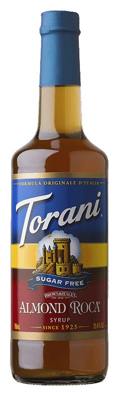 Torani Sugar Free Syrup, Almond Roca / 750 ml (25.4 oz).
