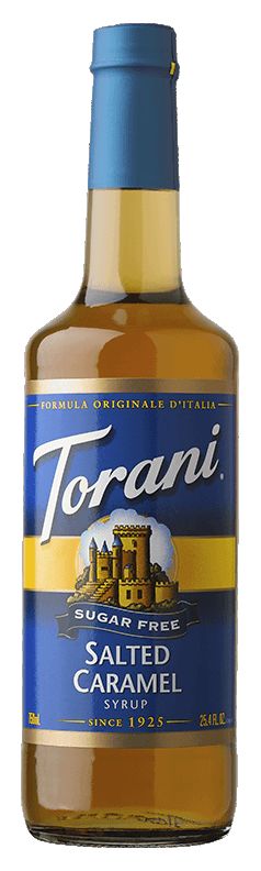 Torani Sugar Free Syrup, Salted Caramel / 750 ml (25.4 oz).