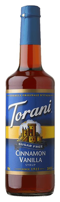 Torani Sugar Free Syrup, Cinnamon Vanilla / 750 ml (25.4 oz).