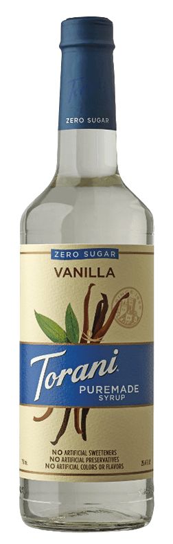 Torani Puremade Zero Sugar Syrup - Vanilla 750 ml (25.4 oz)