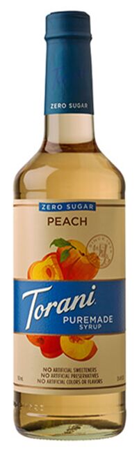 Torani Puremade Zero Sugar Syrup - Peach 750 ml (25.4 oz)