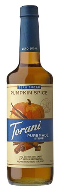 Torani Puremade Zero Sugar Syrup - Pumpkin Spice 750 ml (25.4 oz)