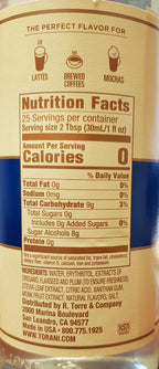 Torani Puremade Zero Sugar Syrup - Peppermint 750 ml (25.4 oz)