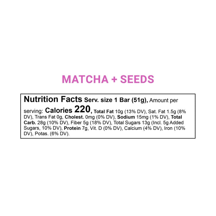 JECA Energy Bars - Matcha + Seeds