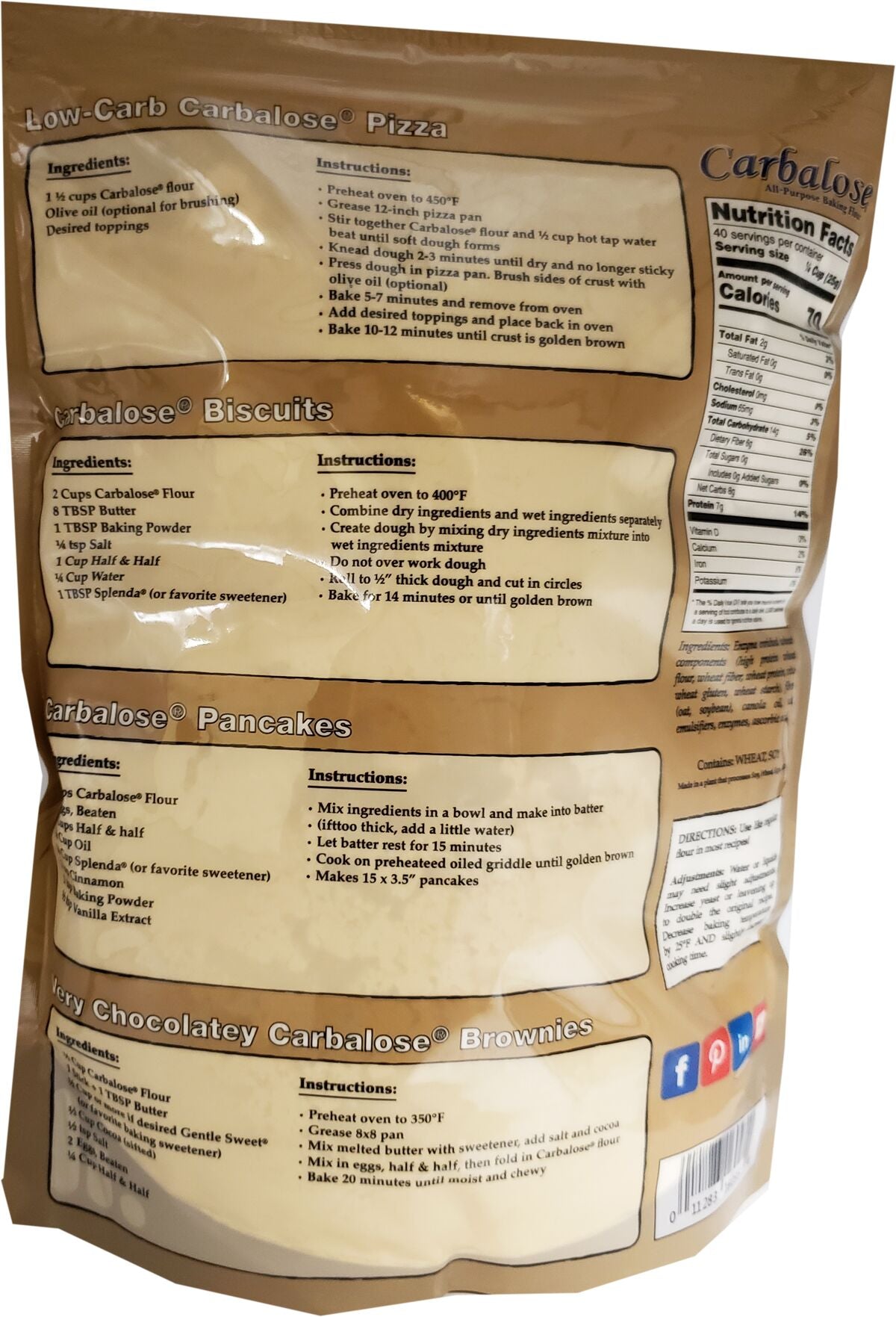 Tova Carbalose Flour - 2.2 lb. bag