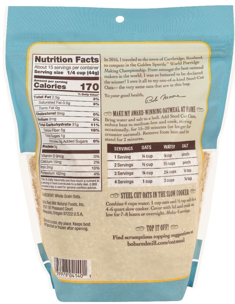 Bob's Red Mill Steel Cut Oats 24 oz.