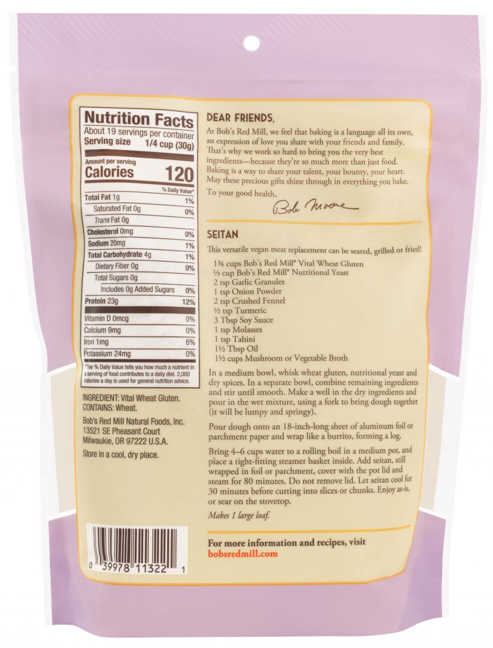 Bob's Red Mill Vital Wheat Gluten Flour 20 oz.