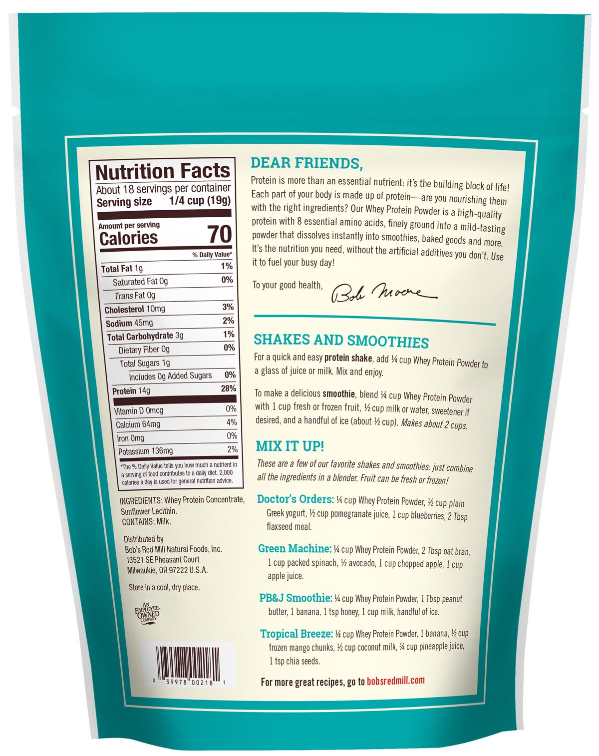 Bob's Red Mill Whey Protein Powder 12 oz