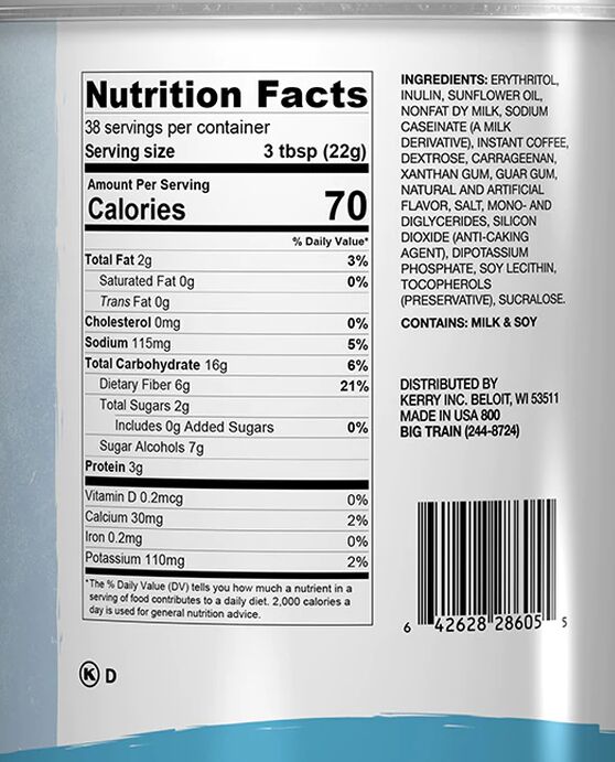 Big Train Carb Conscious Drink Mix - Vanilla Latte 1.85 lb. can